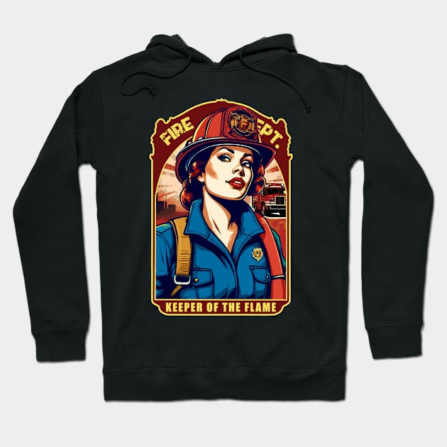 Keeper Of The Flame | Female Firefighter Hoodie by TMBTM